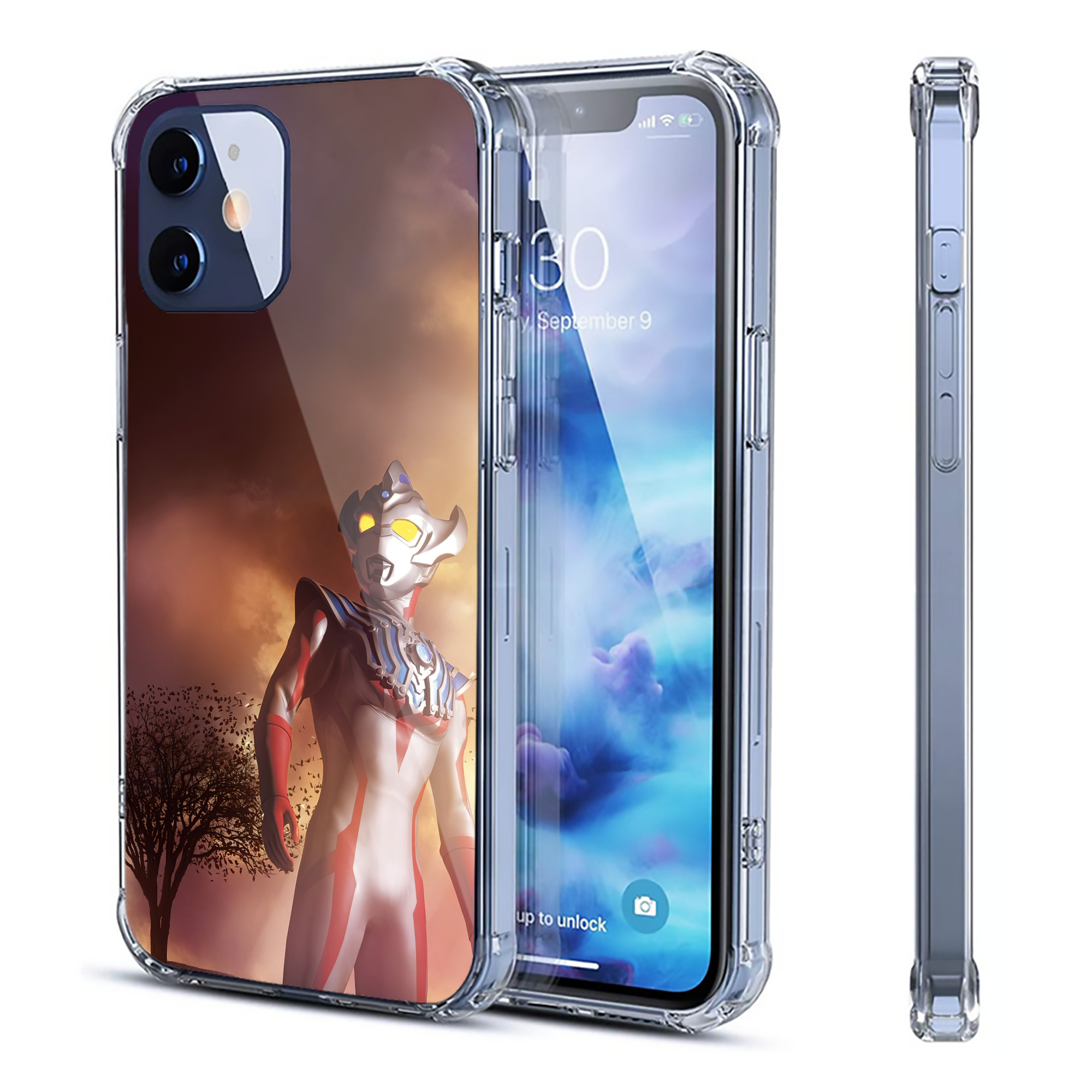 （画像用） ウルトラマン Ultraman 【iPhone 12シリーズ対応】透明スマホケース（クリアソフトケース）